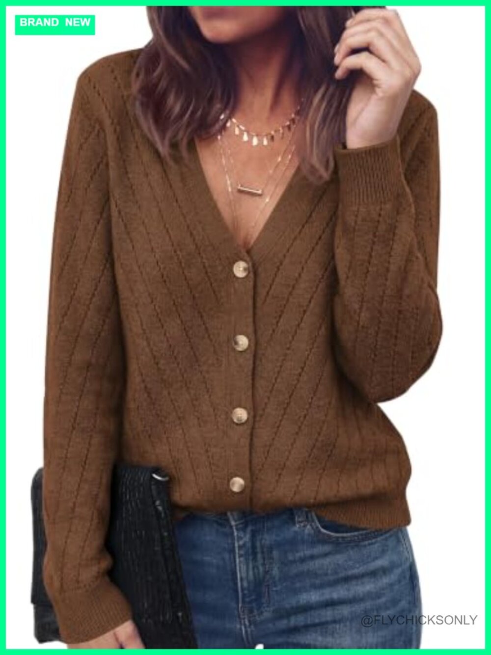Cozy Knit Cardigan Sweater Women Button Front Fall Layering